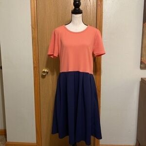 Lularoe Size 2XL w/Color Block Print Short Sleeve A-Line Dress w/Pockets - EUC